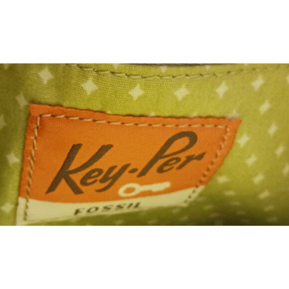 Fossil Key-Per Crossbody coated canvas Bag Brown Floral w/adjustable strap - Picture 8 of 9